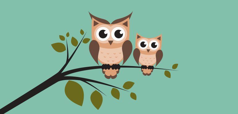 choose a voice over for your brand - illustration of owls