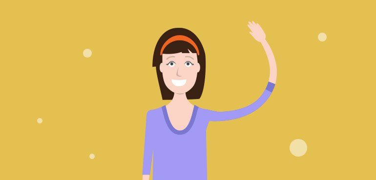 choose a voice over for your brand - illustration of a woman waving her hand