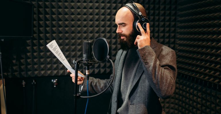 How to become a voice actor - voice talent records in studio