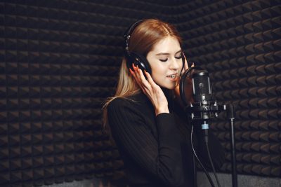 Characteristics of Voice Over - Female voice actor recording