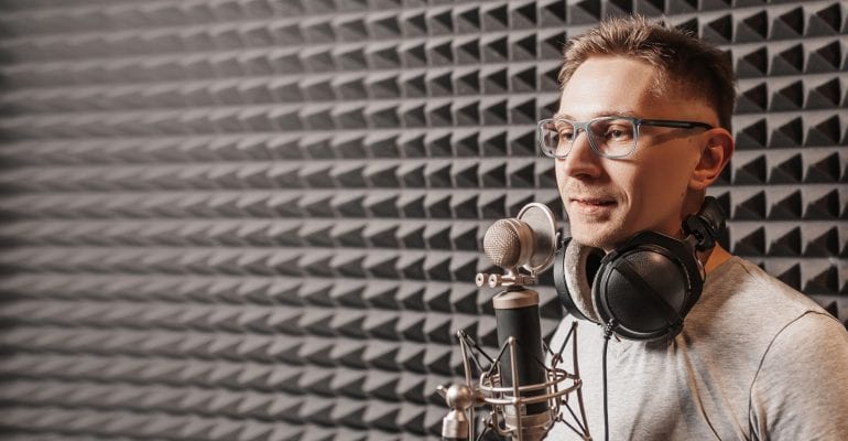 How to Soundproof Your Home Studio - voice artist in soundproofed room