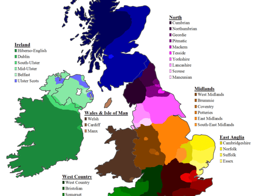 British Accents – A Comprehensive Guide - A map of Briitish accents in Great Britain